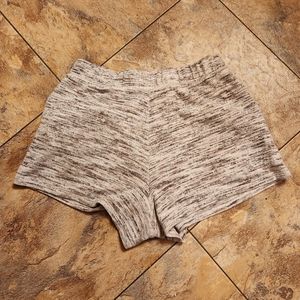 Aerie small mid-rise grey and tan sweater knit shorts